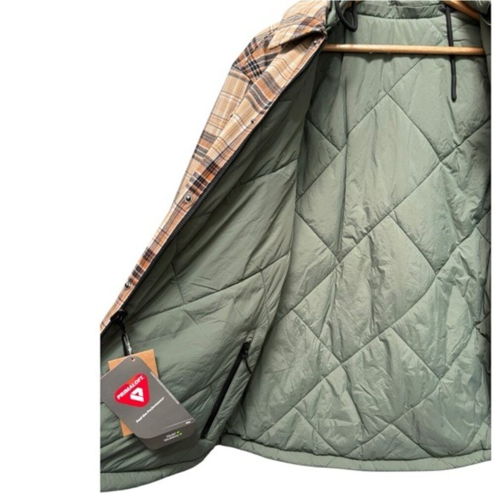 Dakine Ryder Reversible Flannel Insulated Hooded Shacket Jacket Size Medium - Picture 8 of 11